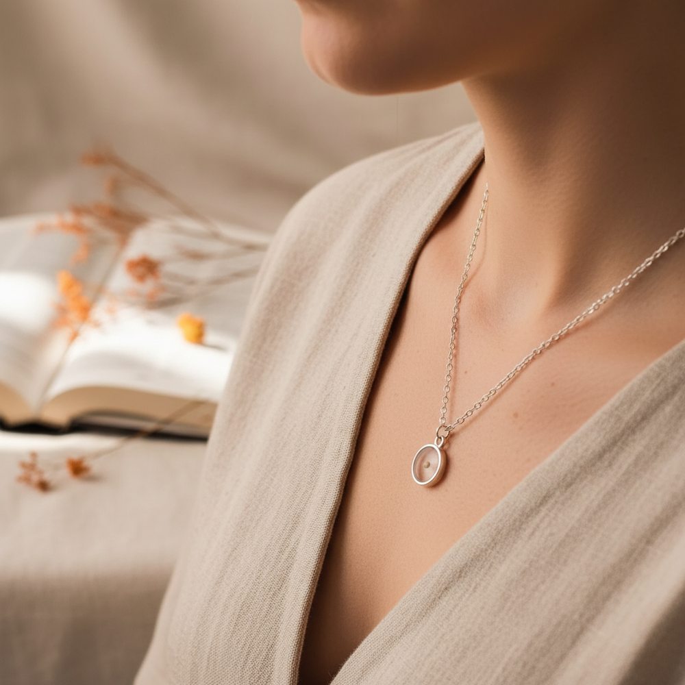 Classic Mustard Seed Necklace Lifestyle