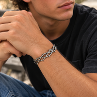 Men’s Stainless Steel Crown of Thorns Cuff Bracelet