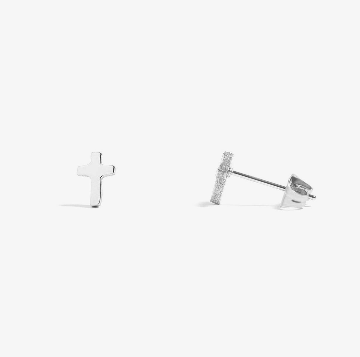 18K Gold Cross Stud Earrings