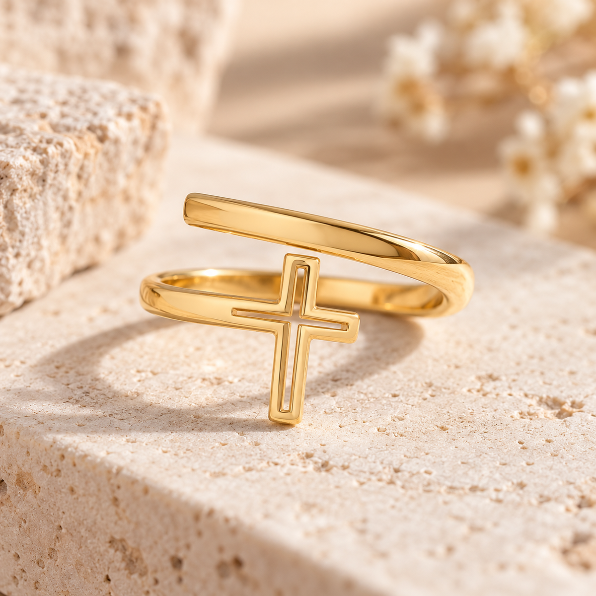 Faith over Fear Cross Ring