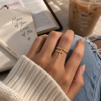 Faith over Fear Cross Ring