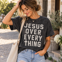 Jesus Over Everything Mineral Washed Tee