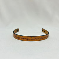 Thin Boho Engraved Leather Bracelet