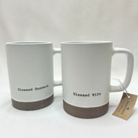 Set of Blessed Husband & Wife Mugs