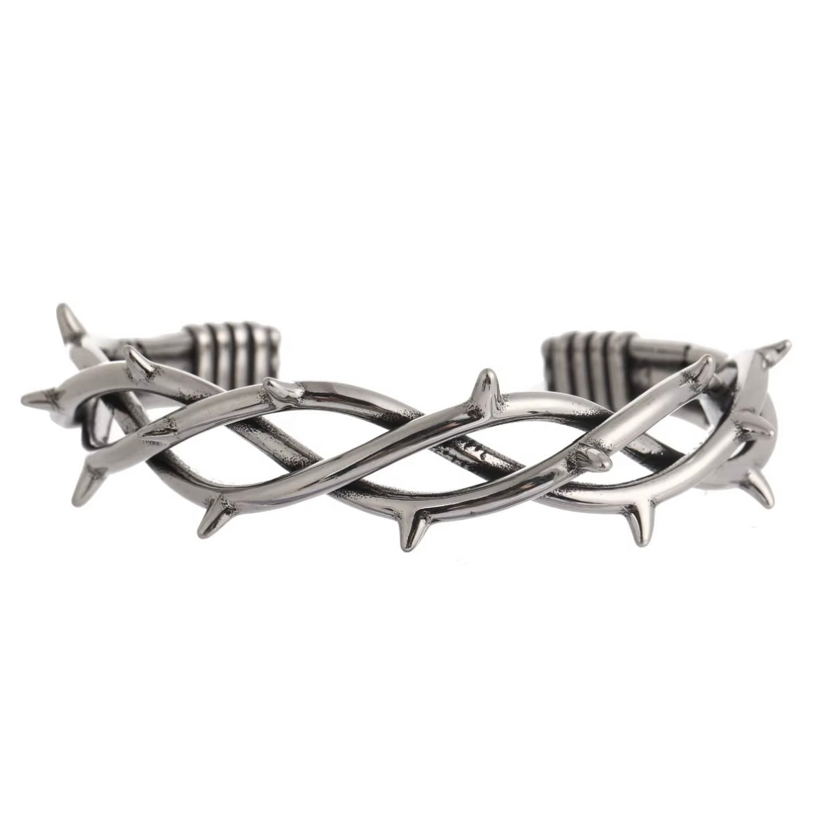 Men’s Stainless Steel Crown of Thorns Cuff Bracelet