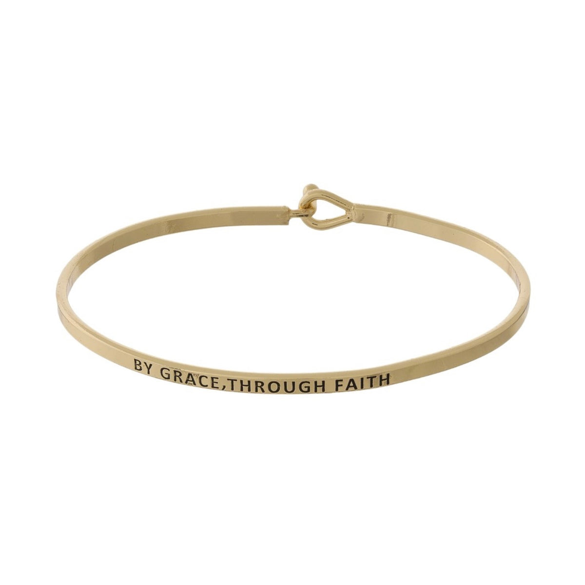 Dainty 'By Grace Through Faith' Gold Bracelet