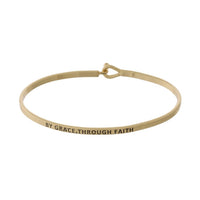 Dainty 'By Grace Through Faith' Gold Bracelet