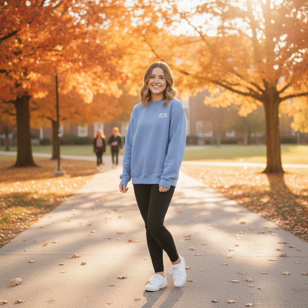 Be The Reason Blue Crewneck Lifestyle Square