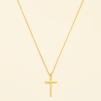 Gold Cross Necklace – Square Crop
