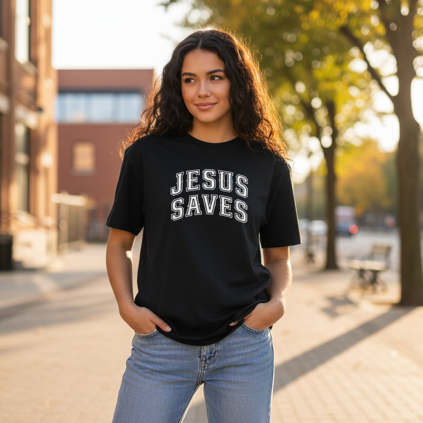 Jesus Saves Urban Heavy Graphic Tee